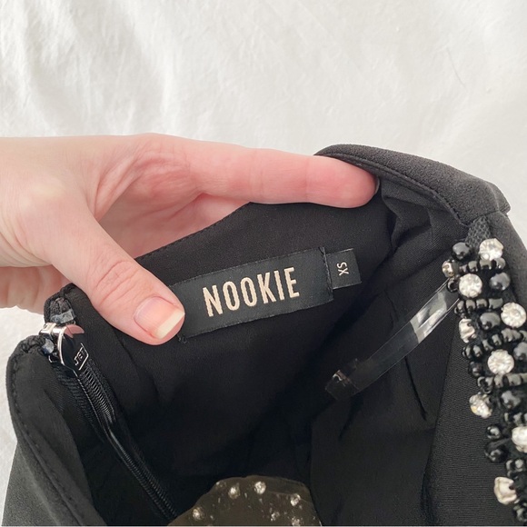 Nookie Adorn Crystal Beaded Cut Out Strapless Bodysuit in Black - Picture 14 of 14